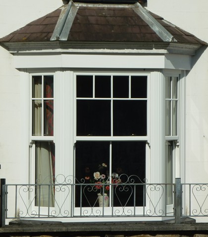 Large PVCu sash window