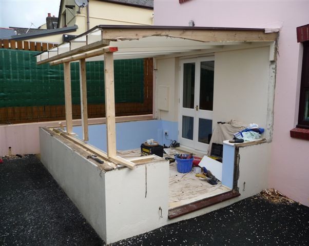 Conservatory base prepared, before installation