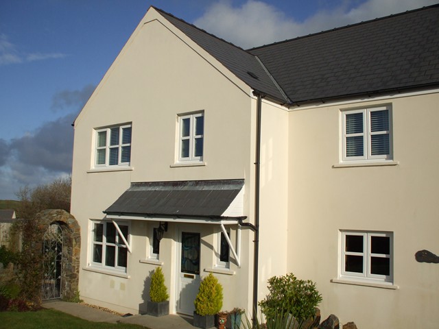 Rendered house with new PVCu windows